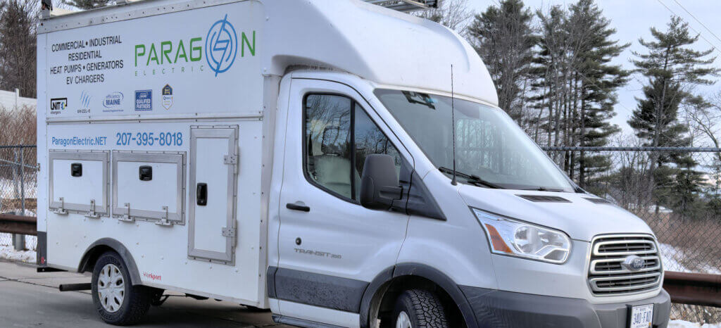 Paragon Electric service vehicle providing electrical services in Maine
